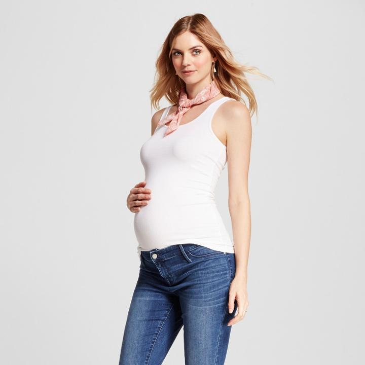 Target Maternity Scoop Neck Tank - Isabel Maternity By Ingrid & Isabel White