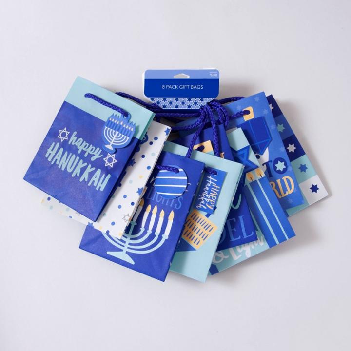 8ct Pattern Design Gift Bags Blue - International Greetings