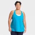 Women's Plus Size Skinny Racerback Tank Top - All In Motion Turquoise Blue