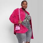 Women's Plus Size Button-front Cord Shirt Jacket - Wild Fable Magenta