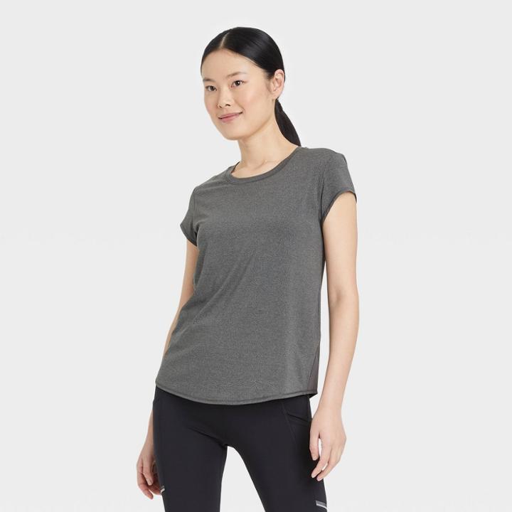 Women's Sprint Free Run Short Sleeve T-shirt - All In Motion Heathered Black