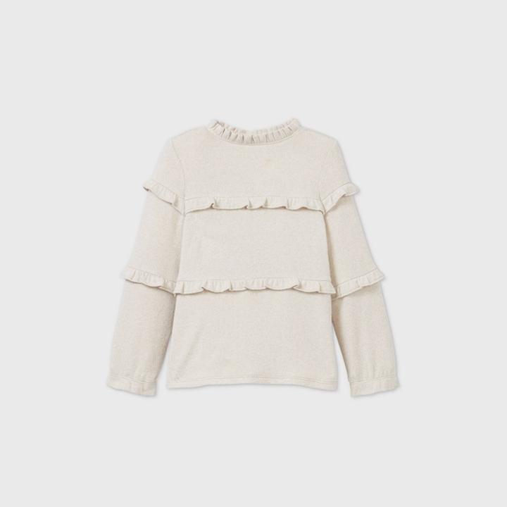 Toddler Girls' Cozy Ruffle Long Sleeve Top - Art Class Heather Gray