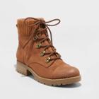 Women's Danica Microsuede Lace-up Boots - Universal Thread Cognac