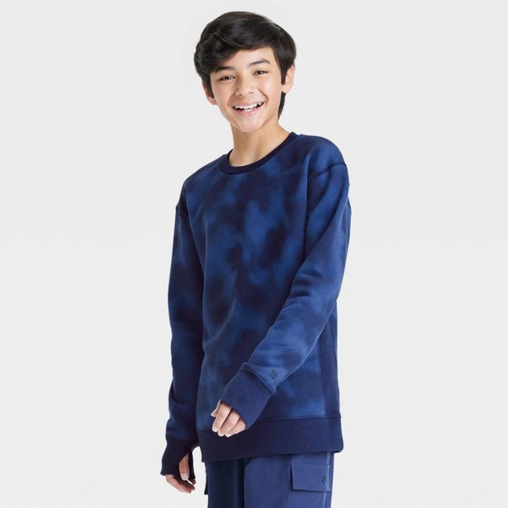 Boys' Fleece Crewneck Sweatshirt - All In Motion Blue