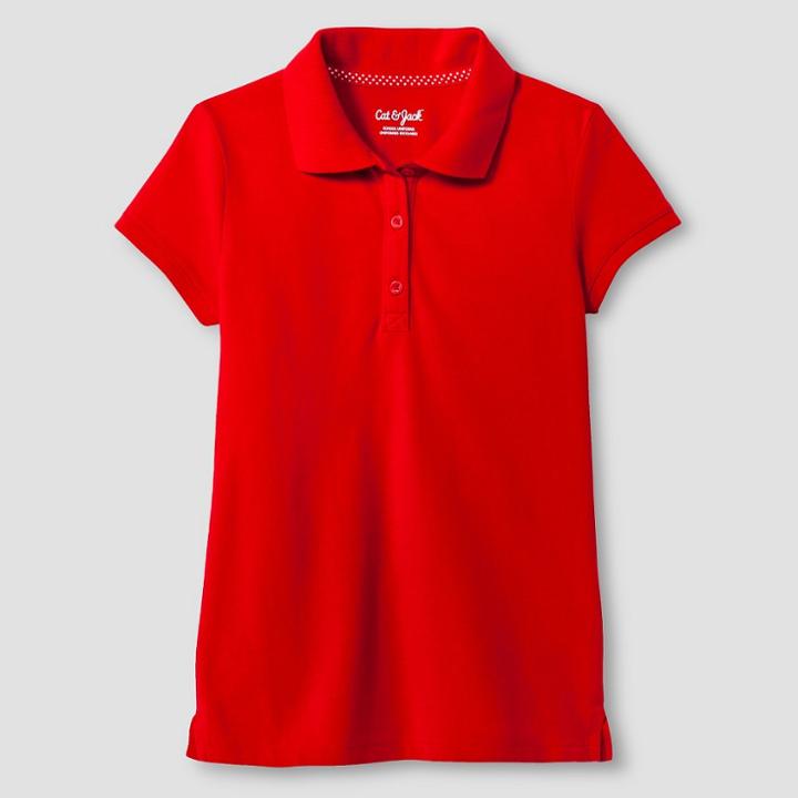 Girls' Pique Polo Shirt - Cat & Jack Red