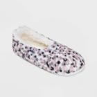 No Brand Women's Leopard Print Cozy Pull-on Slipper Socks - Ivory
