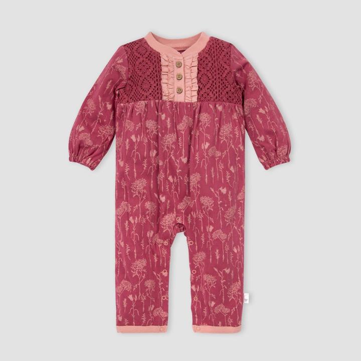 Burt's Bees Baby Baby Girls' Wild Flower Picks Jumpsuit - Red