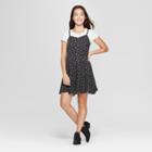 Junk Food Women's Ac/dc Sleeveless A-line Dress - Black