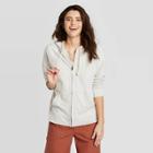 Women's Zip-up V-neck Hooded Sweatshirt - Universal Thread Gray