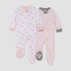 Burt's Bees Baby Girls' 2pk Graceful Swan Sleep N' Play - Pink Newborn