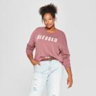 Women's Plus Size Blessed Graphic Sweatshirt - Zoe+liv (juniors') Burgundy