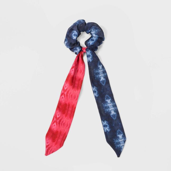 No Brand Americana Tie Dye Hair Twister With Tails - Blue/red