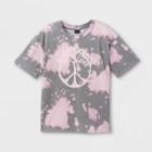 Girls' Oversized Graphic Short Sleeve T-shirt - Art Class Black/pink