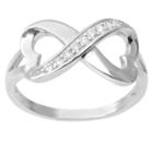 Journee Collection 7/8 Ct. T.w. Round-cut Cz Infinity Accent Pave Set Ring In Sterling Silver - Silver,
