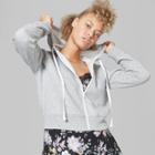 Women's Cropped Zip-up Hoodie - Wild Fable Heather Gray