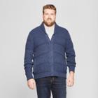 Men's Big & Tall Long Sleeve Button-down Shawl Cardigan - Goodfellow & Co Heather Blue