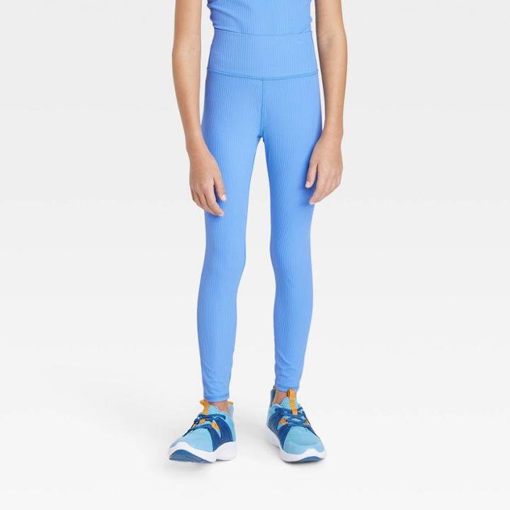 Girls' High-waist Leggings - All In Motion Vibrant Blue