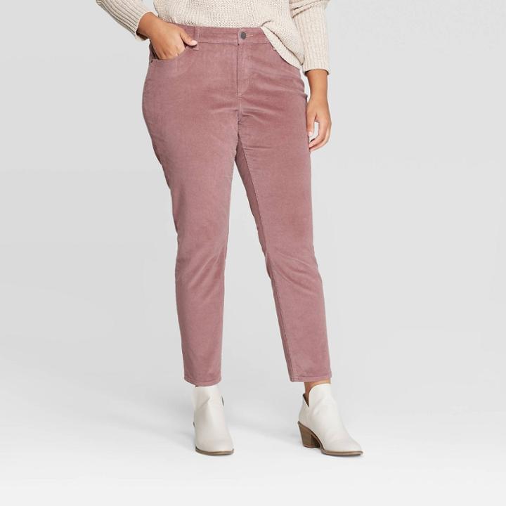 Women's Plus Size Corduroy High-rise Skinny Jeans - Universal Thread Pink