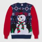 Well Worn Men's Big & Tall Ring Toss Snowman Ugly Holiday Sweatshirt - Sea