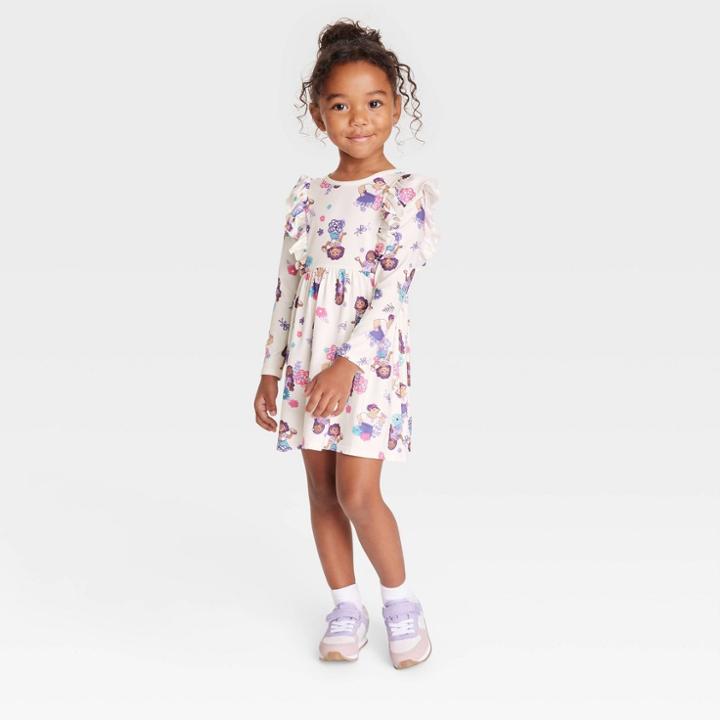 Toddler Girls' Disney Encanto Printed A-line Dress - Ivory