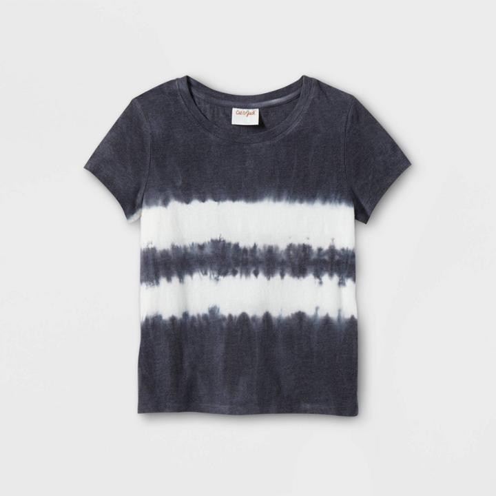 Girls' Tie-dye Short Sleeve T-shirt - Cat & Jack Charcoal Gray