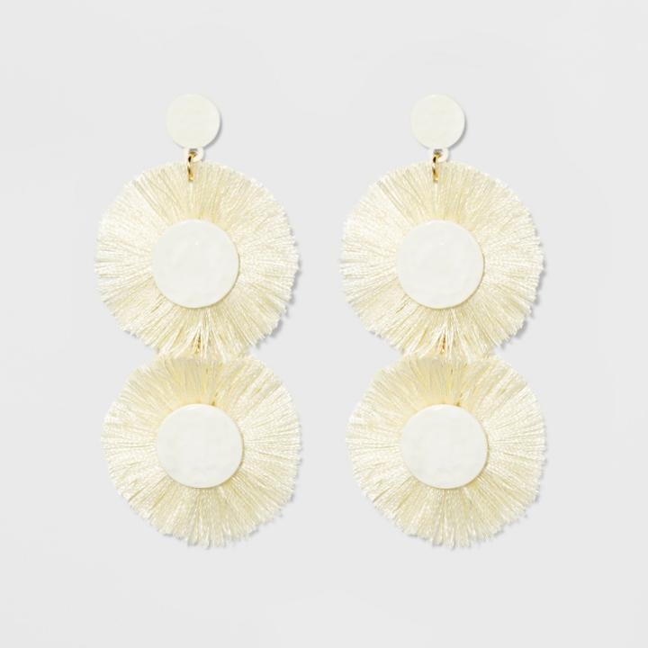 Sugarfix By Baublebar Monochrome Fringe Drop Earrings - Ivory, Girl's
