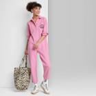 Women's Ascot + Hart Utility Long Sleeve Graphic Jumpsuit - Pink
