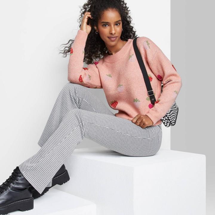 Women's Crewneck Pullover Sweater - Wild Fable Light Pink