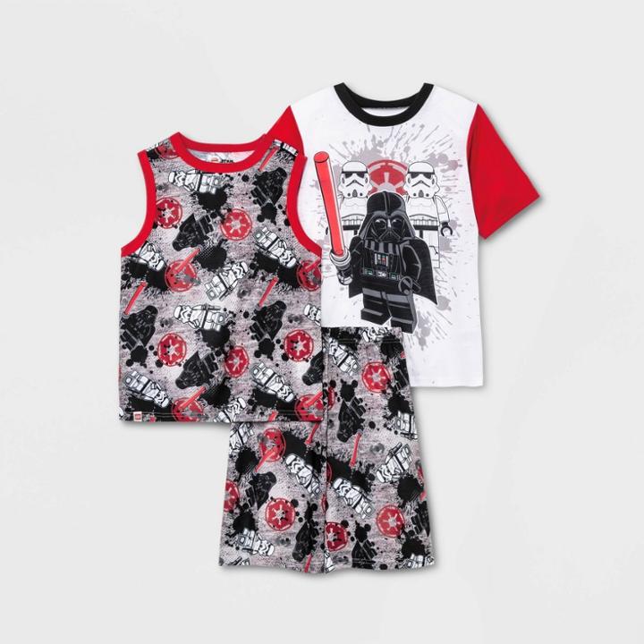 Boys' Lego Star Wars Darth Vader 3pc Pajama Set - Red/gray/white