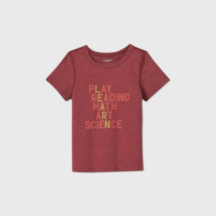 Toddler Boys' Adaptive Learn Graphic T-shirt - Cat & Jack Burgundy