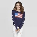 Women's Long Sleeve Flag Sweatshirt - Fifth Sun (juniors') - Navy