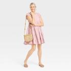Women's Flutter Short Sleeve Textured Tiered A-line Dress - Knox Rose