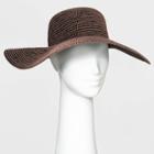 Women's Wide Brim Straw Hat - A New Day Black/natural