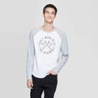 Men's Long Sleeve Crewneck Don't Mess With Midwest Raglan Graphic T-shirt - Awake White M, Men's,
