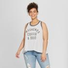 Women's Plus Size Weekends Coffee & Dogs Graphic Tank Top - Fifth Sun (juniors') Gray