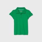 Petitetoddler Girls' Short Sleeve Interlock Uniform Polo Shirt - Cat & Jack Green