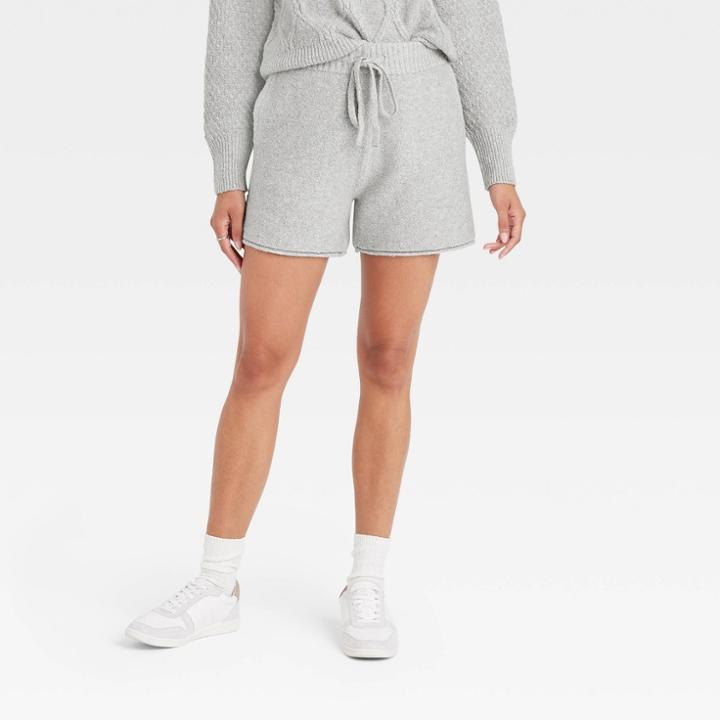 Women's High-rise Tie-front Jogger Shorts - Universal Thread Gray