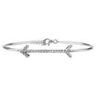 Journee Collection 1/3 Ct. T.w. Round-cut Cz Arrow Bangle Pave Set Bracelet In Sterling Silver -