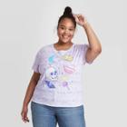 Modern Lux Women's Plus Size Halloween Icons Short Sleeve Graphic T-shirt - Purple