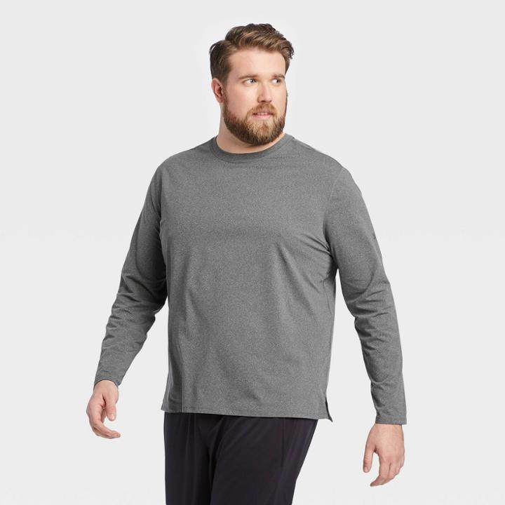 Men's Long Sleeve Performance T-shirt - All In Motion Gray S, Men's,