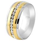 Men's Crucible Two-tone Cubic Zirconia Eternity Band Ring (8), Gold