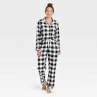 Women's Perfectly Cozy Plaid Flannel Pajama Set - Stars Above Black
