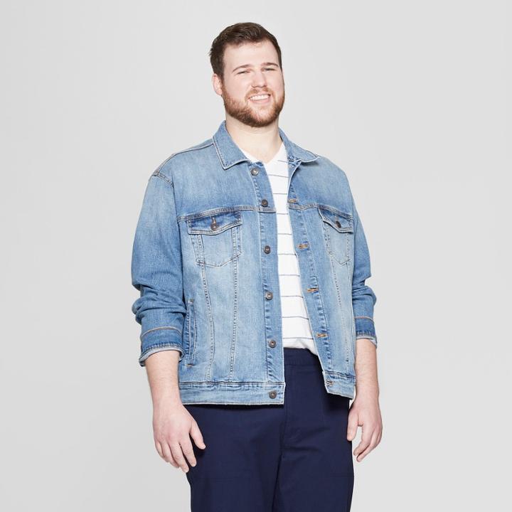 Men's Big & Tall Denim Jacket - Goodfellow & Co Light Wash
