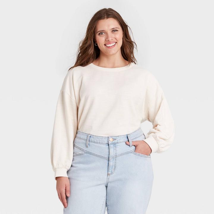 Women's Plus Size Sweatshirt - Universal Thread White
