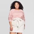 Target Women's Plus Size Long Sleeve Crew Neck Sweatshirt - Universal Thread Pink