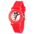 Boys' Disney Mickey Mouse Red Plastic Time Teacher Watch - Red, Boy's