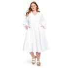 Women's Plus Size Ric Rac Flare Sleeve Dress - Lisa Marie Fernandez For Target White
