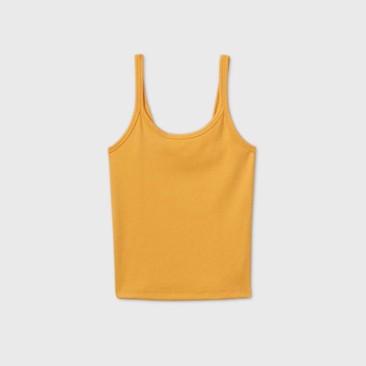Women's Rib Knit Tank Top - Wild Fable Mustard Xxs, Yellow