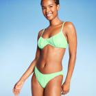 Women's Shirred Underwire Bikini Top - Wild Fable Light Green Xxs