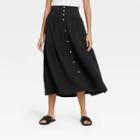 Women's Tiered Midi A-line Skirt - Universal Thread Black
